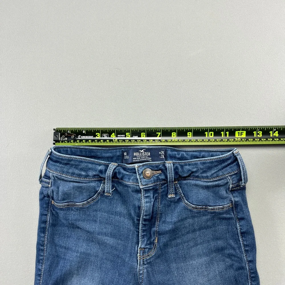 Hollister Legging Jeans Womens 1R Blue Denim Skinny Leg Low Rise Medium Wash